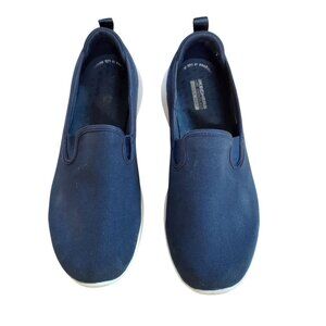 Skechers GOwalk Slip-On Sneaker Shoes Womens Size 8.5 Navy Canvas Walking